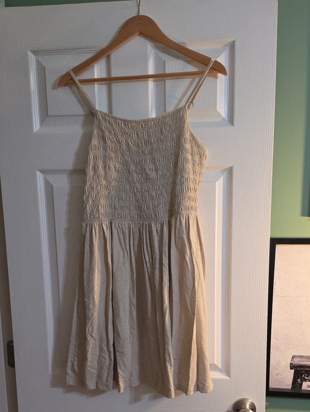 GAP Cream Smocked Mini Sundress